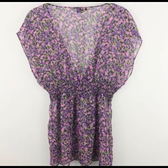 Forever 21 floral blouse sheer size medium - Picture 2 of 2